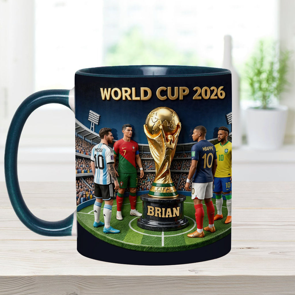 Who Is The Champion? - Personalized Soccer Accent Mug