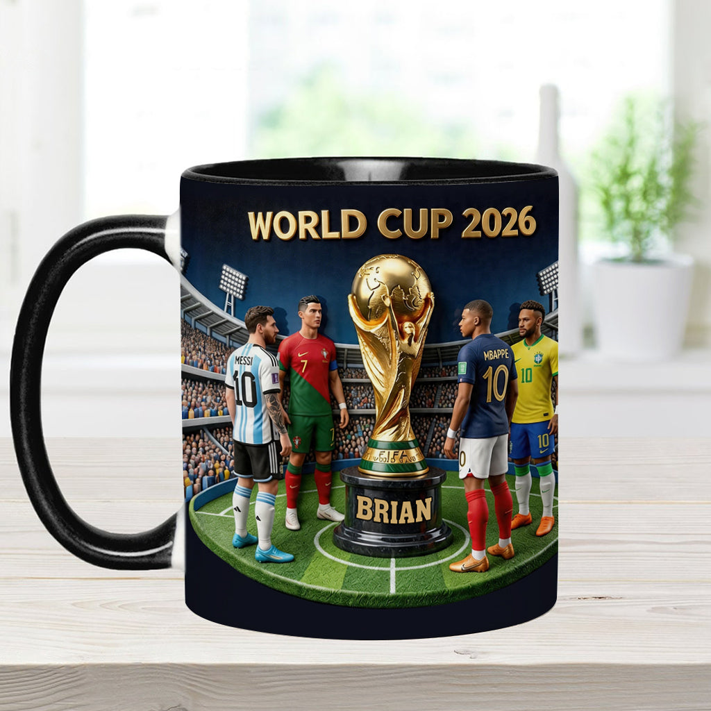 Who Is The Champion? - Personalized Soccer Accent Mug