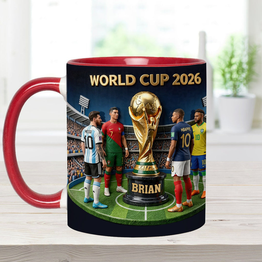 Who Is The Champion? - Personalized Soccer Accent Mug