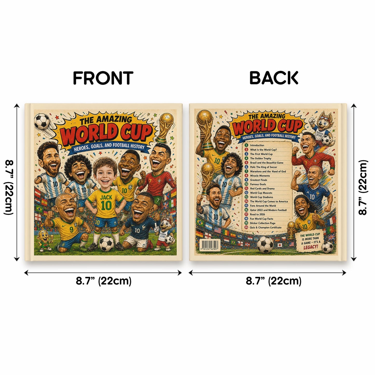 History Of World Cup - Personalized Soccer Story Book & Stickers