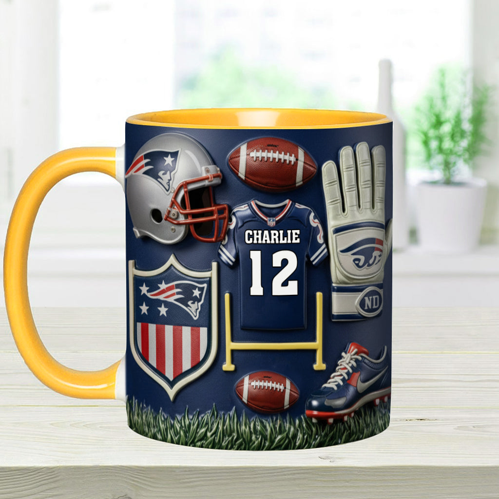 Love Football - Personalized American Football Accent Mug