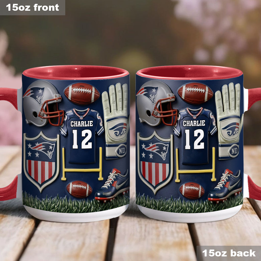 Love Football - Personalized American Football Accent Mug