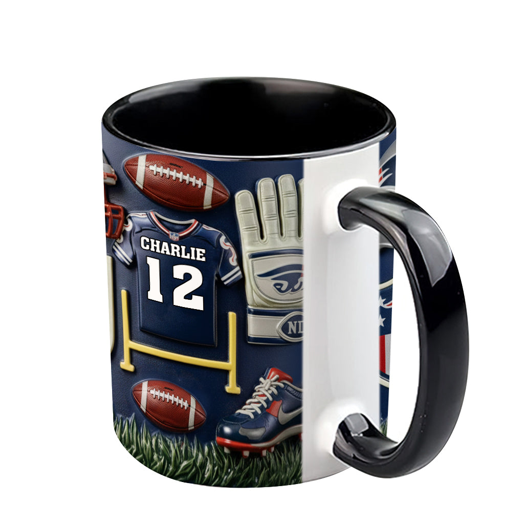 Love Football - Personalized American Football Accent Mug