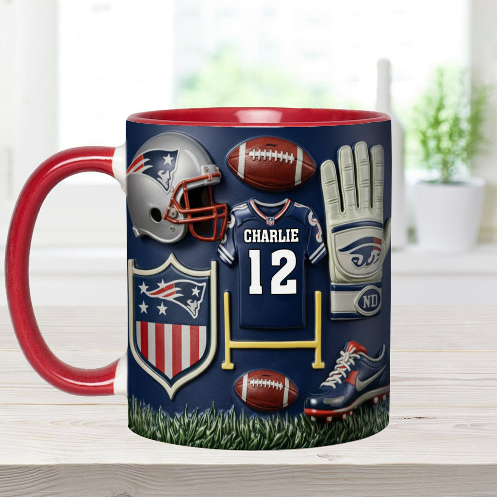 Love Football - Personalized American Football Accent Mug