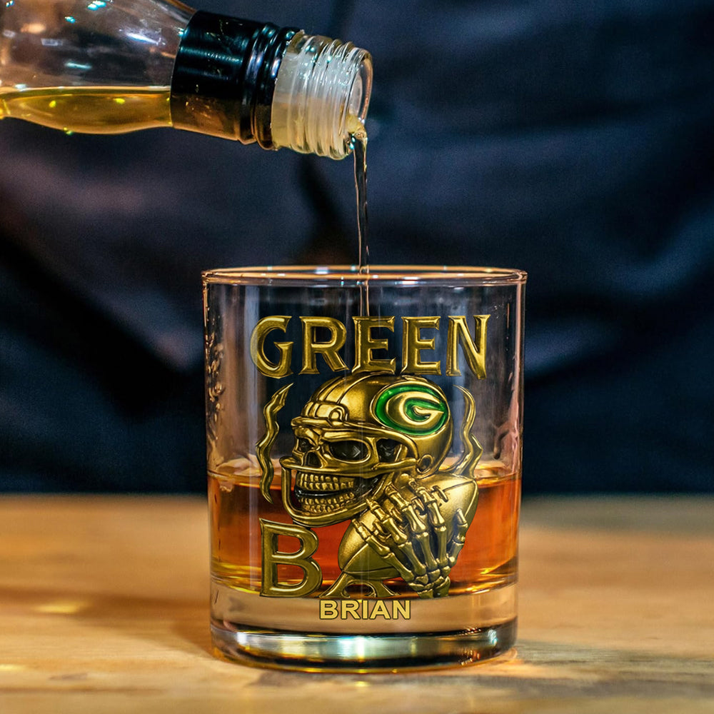 Green Bay Football Team - Personalized American Football Whiskey Decanter Set