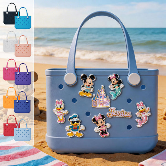 Magical Cartoon Mouse - Personalized Mouse Bucket Tote With Charms