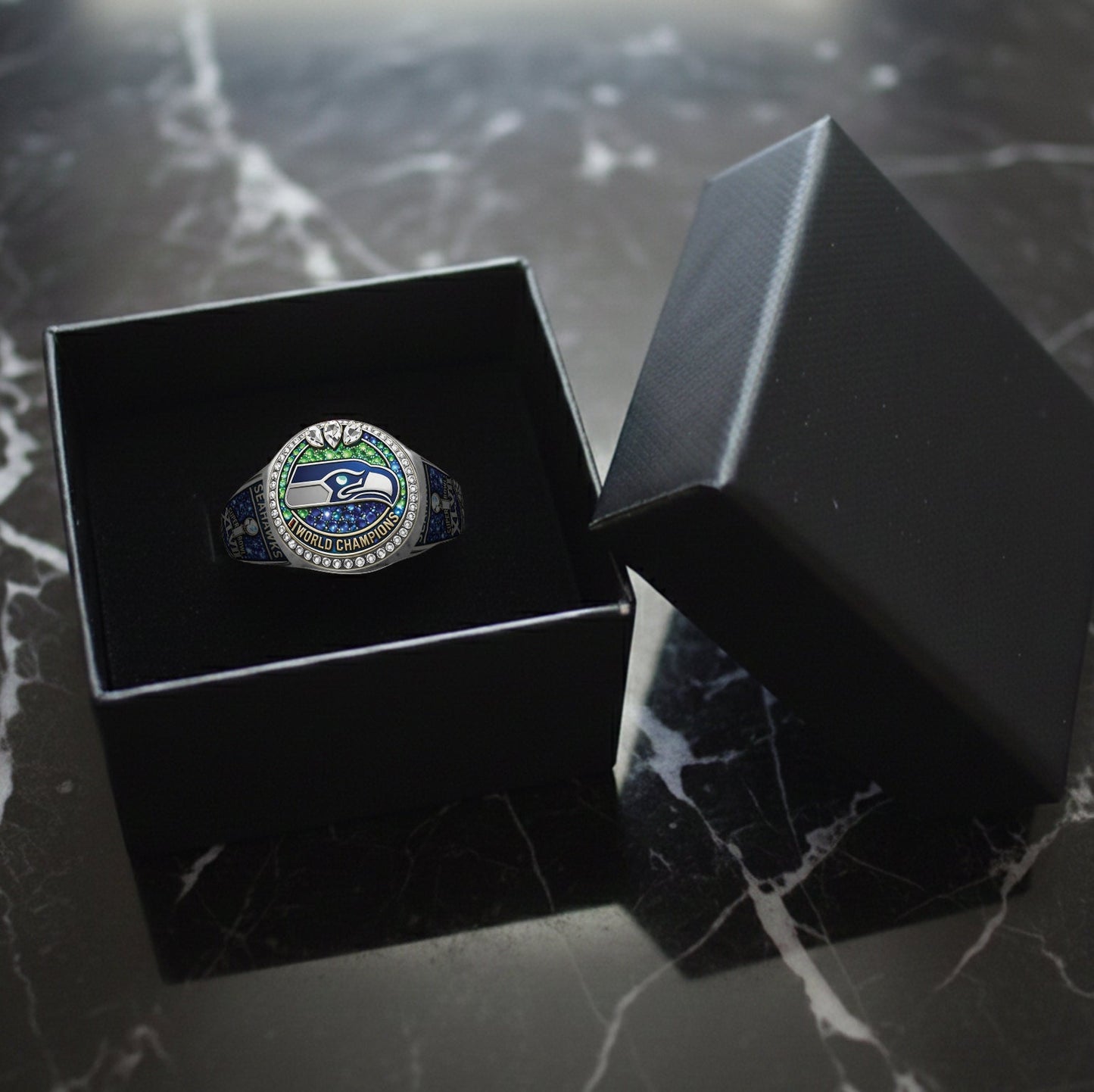 Seattle - Seahawks Footaball Team - Personalized American Football Signet Ring
