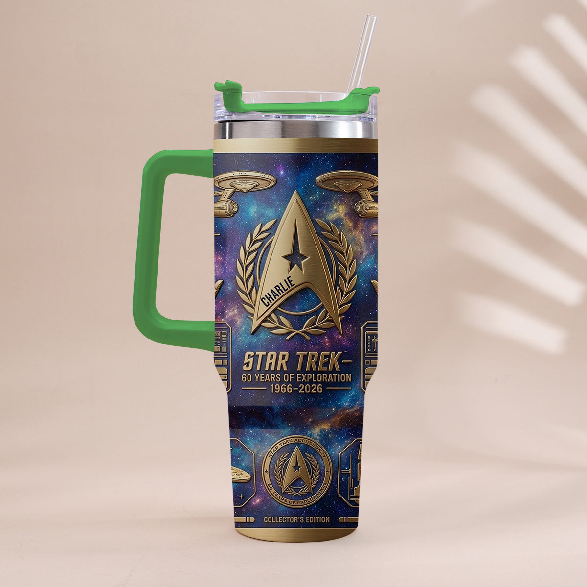 60 Years Of Exploration - Personalized Star Fleet Tumbler With Handle