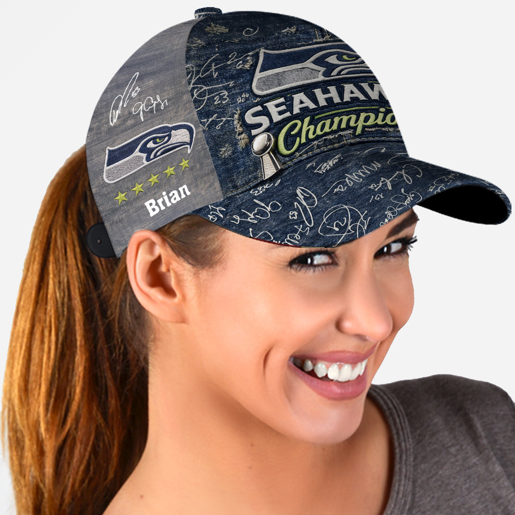 Seattle - Seahawks Football Team - Personalized American Football Classic Cap