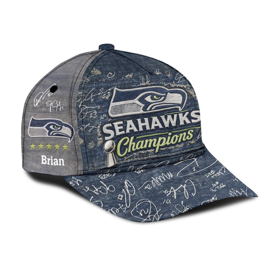 Seattle - Seahawks Football Team - Personalized American Football Classic Cap