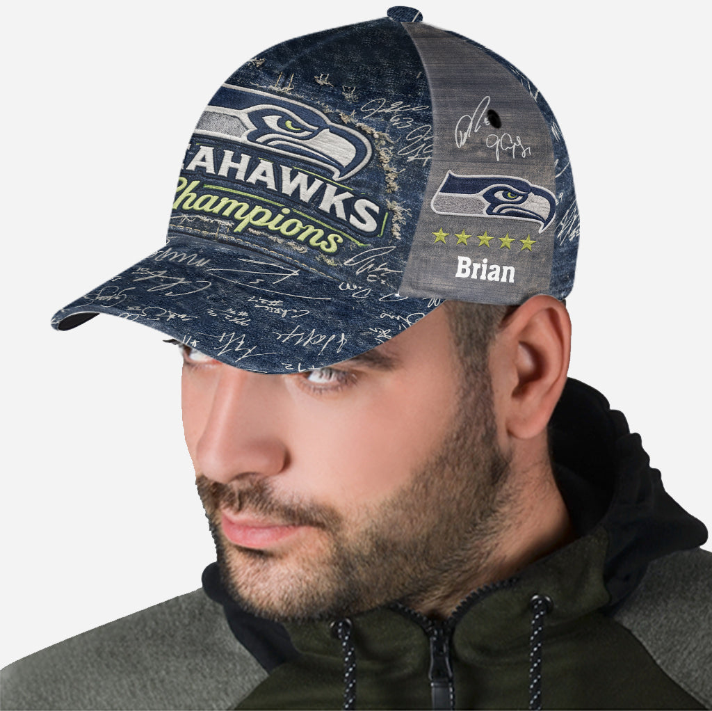 Seattle - Seahawks Football Team - Personalized American Football Classic Cap