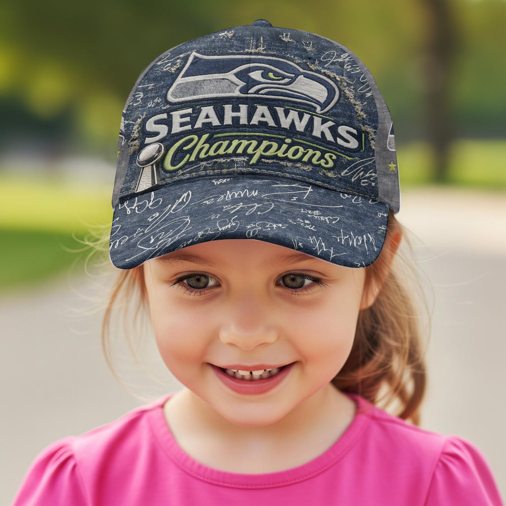 Seattle - Seahawks Football Team - Personalized American Football Classic Cap
