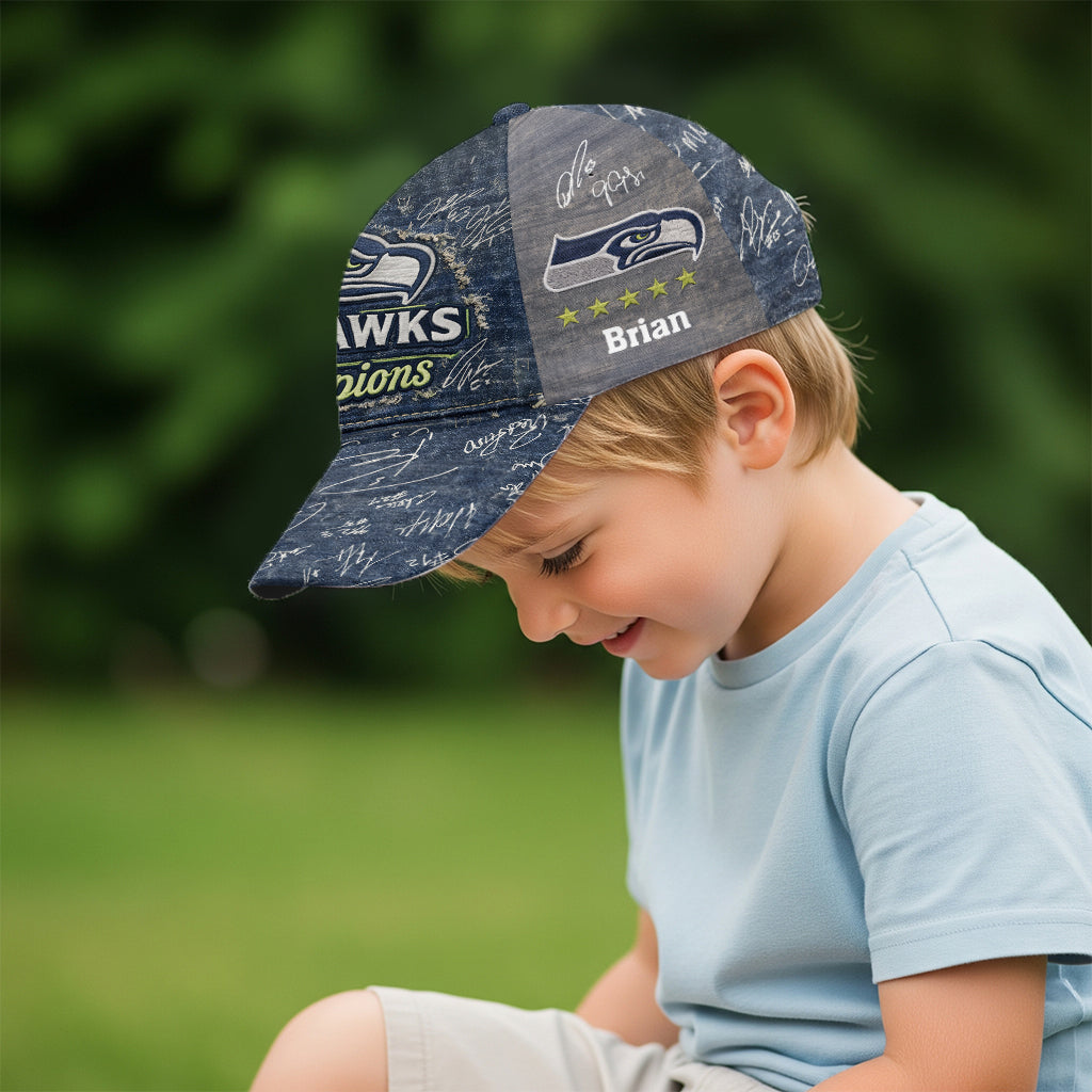 Seattle - Seahawks Football Team - Personalized American Football Classic Cap